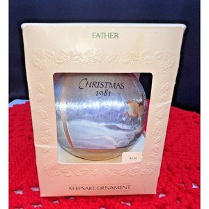 1981 Father Hallmark Keepsake Satin Ornament Orig Box Christmas